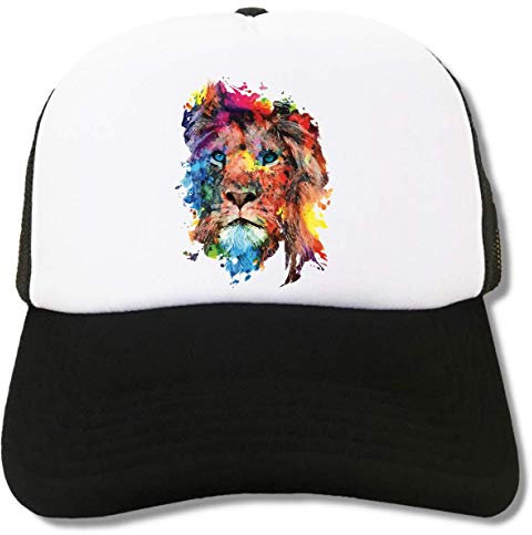 ATPRINTS Lion Paint Splash Colorful Graphic Trucker Cap Baseball Hat