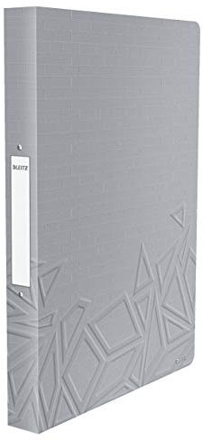 Leitz Urban Chic Ringbuch, A4, 26 mm Rückenbreite, 2 D-Ring Mechanik, Grau, 42070088