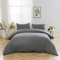 AYSW 4 Pièces Sets de Housse de Couette 220x240cm Double Fermeture Éclair Gris Drap Housse 160x200cm + 2 Taies d'oreiller 65x65cm Parure de Lit Adulte 2 Personnes en Microfibre Brossé