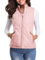 fuinloth Manteaux Sans Manches Femme, Léger Automne Doudoune Zippé Veste Hiver Gilet Rose XXL