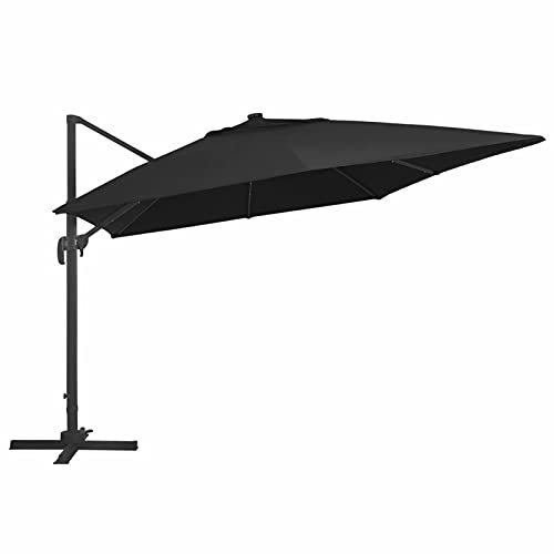 Festnight Parasol Solar LED Parasol voladizo 4x3 m Apto para Jardines, terrazas, Piscinas, terrazas