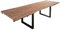 SAM Baumkantentisch 220 (320) x 100 cm Barcelona, Akazienholz massiv & stonefarben, Esstisch inkl. 2 Ansteckplatten 50 x 100 cm, echte Baumkante, U-Metallgestell in Schwarz