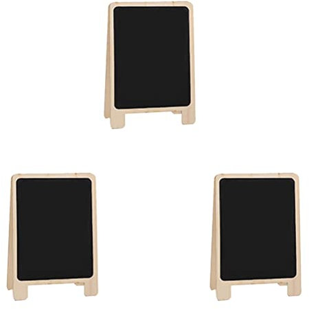 YARNOW 3 Stücke Kleine Memotafel Kreidetafel zum Beschriften Mini Holz Tafel Set Aufsteller Doppelsichtige Holztafel Buffet Schild Tischaufsteller Tischnummern Halter Hochzeit Tischdeko Ostern Deko