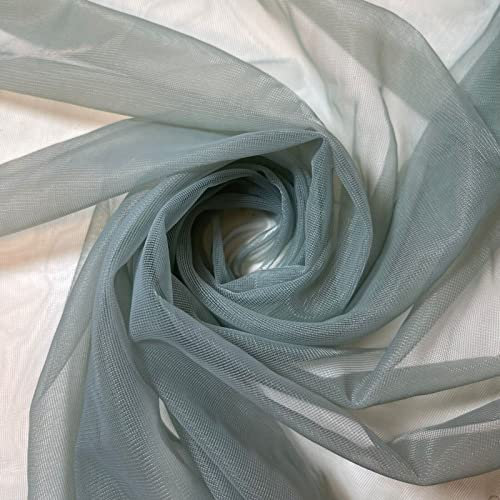 Camino de mesa de tela con lazos de malla para boda, 150 cm de ancho, color verde salvia, 1 metro