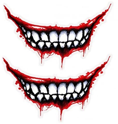 Motorradhelm Aufkleber 2pcs Devil's Teeth Car Styling Decals Diy Selbstkleber Aufkleber Für Die Motorraddekoration
