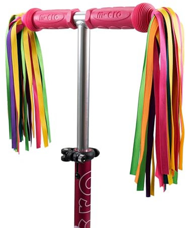 Micro Scooters | Eco Scooter/Bike Ribbons | Handlebar Streamers Tassels | Waterproof | Boys & Girls | Rainbow