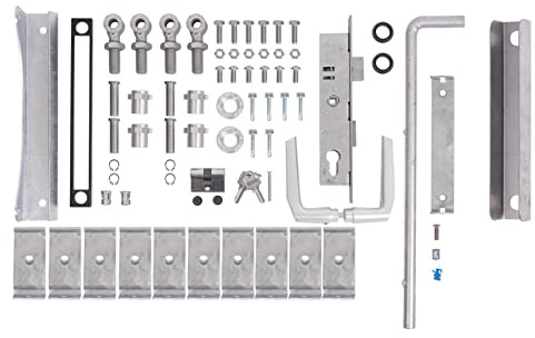 Alberts 678197 Zubehör-Set Flexo | für Doppeltor | 1400 bis 2000 mm Höhe | Stahl roh, feuerverzinkt