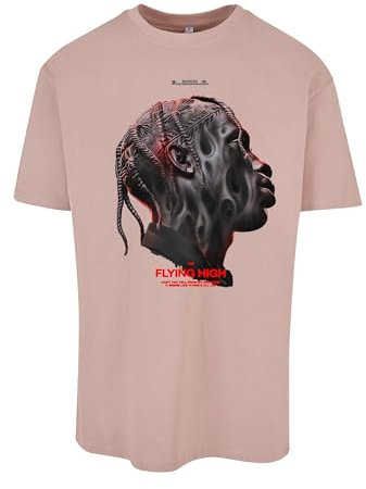Mister Tee Flying High Oversize Tee T-Shirt, Duskrose, S Homme