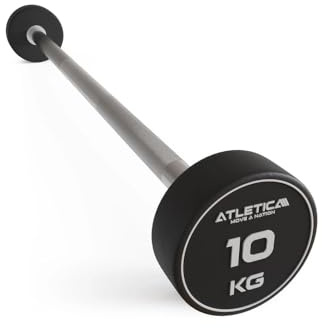 Atletica Langhantel | Kompakt | Premium Design und Qualität | Edel, robust und geruchsfrei | 90 cm Innenmaß | Ø 32-34 mm | Einzeln | 10 bis 50 kg