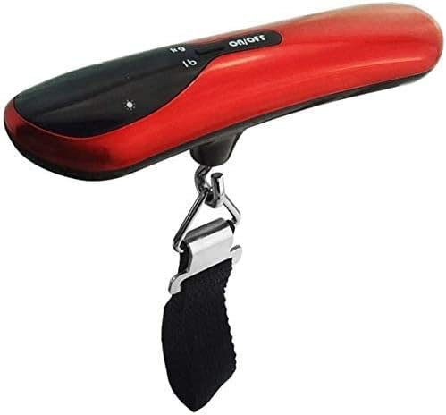 Bilance da cucina, valigie digitali elettroniche portatili da viaggio a forma di T 50 kg Valigia Borsa da viaggio sospesa con cinturino (rosso 140x34,5x43 mm)