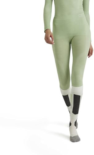 FALKE Damen Baselayer-Hose Wool-Tech Long W Ti Wolle Funktionsmaterial schnelltrocknend 1 Stück, Grün Quiet Green 7378, L