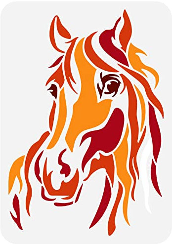 FINGERINSPIRE Pferdekopf-Schablone, 21,1 x 29,7 cm, wiederverwendbar, Steed Head Zeichnung, Schablone zum Bemalen auf Holz, Wand und Möbeln