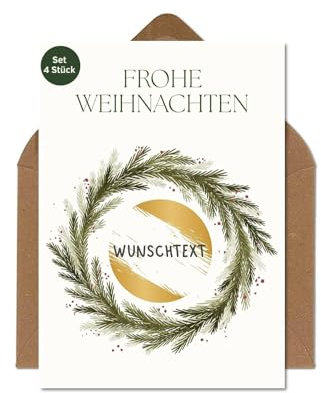 The Life Barn 4x Rubbelkarte Weihnachten Rubbellos Weihnachtskarte mit Umschlag Gutschein Geschenk