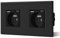 BSEED Prise en verre cristal Murale avec USB et 1 Type C alternatif Multiprise Murale avec USB 2.1A courant 16 Amp 240V 157mm Noir