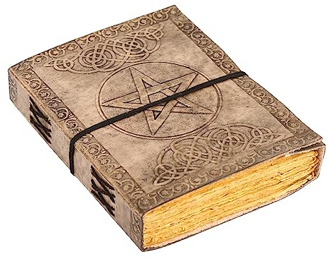 ANANYOM Elegant Handcrafted Leather Journal With Celtic Star Design-Antique -Look Notebook, Perfect for Writing, Drawing, Men & Women, Vintage Deckle Edge 200 Pages, Size 8 x 6 in