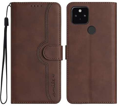 Bxithnr® Funda para Google Pixel 4A 5G, Carcasa Libro con Tapa de Cuero Piel con Magnético, Soporte Plegable, Ranuras para Tarjetas, Flip Case Wallet, Antigolpes Cover para Google Pixel 4A 5G -Marrón