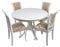 Rodnik Essgruppe Versailles, Säulentisch, Esstisch rund ausziehbar 105-140 cm, Stühle, Esszimmer Set Barock (Cremeweiss, Tisch mit 4 Stühlen)