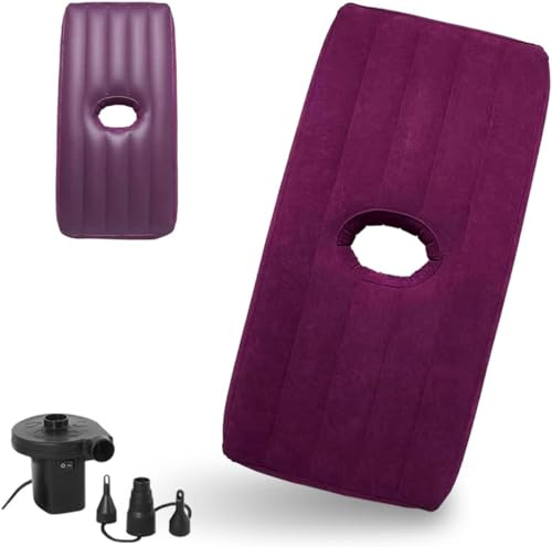 Aufblasbares BBL-Bett nach der Operation, beflockte aufblasbare Matratze zum Schutz des Po-Schlafs, brasilianisches Po-Lift-Chirurgiekissen-Set mit Inflatoren und Kissen