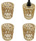 Rattan Lampenschirm Hängelampe | 11.5 x 15 cm Kleine Lampenschirme für Pendelleuchte | Boho Lampenschirm aus Weidengeflecht, Ersatz | Home Deko Gewebte Lampenschirme für Deckenleuchten (1/2/4 Stück)