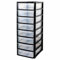 SIDSONS 8 Drawer Plastic Storage Organizer tower unit | A4 Storage Drawers for Desktop Table Small | Chest of Drawer Bedroom Small Cosmetics Stationary Organizer for Table Storage Solution 8 Tier