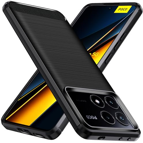 iVoler Cover per Xiaomi Poco X6 Pro 5G, [Protezione Antiurto di Grado Militare] Custodia Sottile Morbida in Silicone TPU Anti-Impronte Anti-Graffio Protettiva Case, Nero