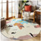 HMGAQNP Weltkarte Spielbereich Runder Teppich,Rutschfester Klein Teppich Spielteppich, Klassenzimmerteppich,Bodenmattefür Schlafzimmer, Wohnzimmer, Heimdekoration (Beige, 60cm)