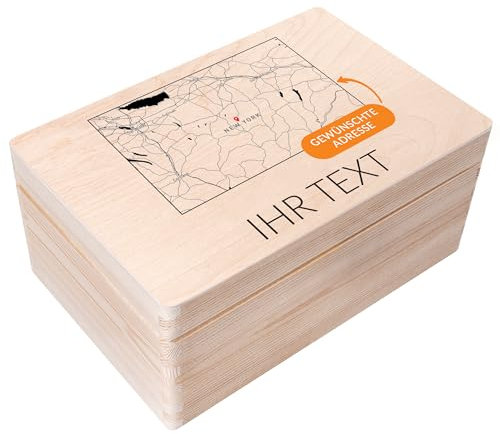 Creative Deco Wo Alles Begann Personalisierte Geschenke Koordinaten + Wunschtext Holzkiste | Geschenk für Ihn und Sie Deko | Individuelles Geschenk für Frauen, Männer und Paar
