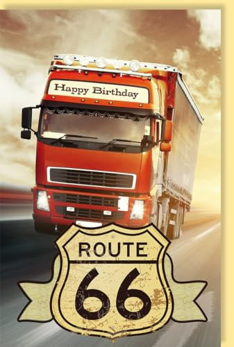 Skorpion Geburtstagskarte Truck Route 66 Happy Birthday - mit Umschlag