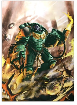 Displate Offiziell Warhammer MetallPoster Magnetische Befestigung Inklusive Lizenziert Bilder Hochwertiges Poster Warhammer 40,000 Art Salamander Aggressor Poster 45 cm x 32 cm