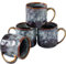 KYBSCZ Ceramic Coffee Mugs - 10 Ounces Ceramic Mugs - Tea Cups with Handle - Funny Cappuccino Cups - Dishwasher Safe, Set of 4