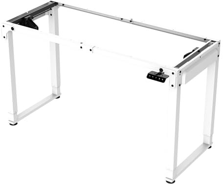 pro.tec Telaio per Scrivania Regolabile in Altezza tra 70-115 cm con Sollevamento Elettronico Postazione di Lavoro Fai da Te Telaio in Acciaio per Standing Desk 135 x 55 cm Bianco