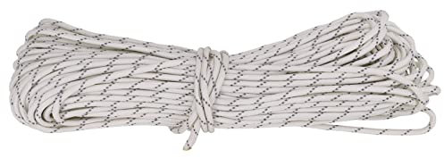 GodlSoon Kletterseil, Fallschirmseil, 4 mm Campingseil, reflektierendes Paracord, leuchtendes Outdoor-Zelt-Fixseil, 31 Meter, 9 Adern, reflektierende Fallschirmschnur(Color:Beige White)