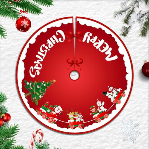 XUNIVERS 90cm Jupe Sapin de Noël,Couvre Pied Sapin Noel,Arbre De Noel Decoration,Couverture de Base de Sapin de Noël,Joyeux Noël Jupe d'arbre Tapis pour Sapin pour Noël,Noël Party Home Decor