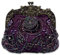 CORIOS Vintage 1920s Abendtasche Damen Floral Clutch Tasche Handgemachte Perle Handtasche Klein Tasche Elegante Schultertasche Kette Umhängetasche für Hochzeit Bankett-Party Abschlussball Lila