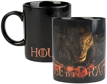 Grupo Erik Heat Changing Mug House of The Dragon | 12.3 oz - 350 ml Coffee Mug Tea, Cool Mugs and Cups | Game of Thrones Gifts Under 15 Pounds, Game of Thrones Merchandise