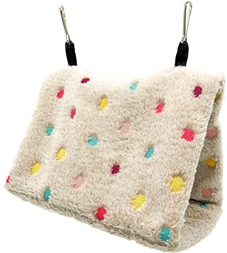 PEZEEU Amaca Uccelli Pet Nido Inverno Caldo Appeso Grotta Gabbia Peluche,S | Happy Hut Letto Tenda Giocattolo per Pappagalli Cuccia da Appendere per Gabbia