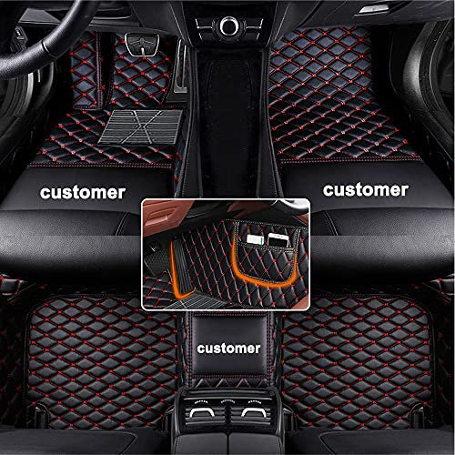 Anpassen Auto Fußmatte für Audi A3 A4 A5 A6 A7 A8 Q3 Q5 RS3 RS5 S4 SQ5 SQ7 TT wasserdichte Fussmatten rutschfeste Automatten Schwarz Rot