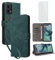 IUQXU Cover per Motorola Moto G35 5G Libro con Pellicola Vetro Temperato [Blocco RFID] Antiurto Slot Carte Supporto Flip Custodia in Pelle Portafoglio per Motorola G35 G 35 MotoG35 5G Verde