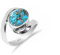 HIMALYA QUARTZ Damen Silber 925 Ring Mit Steinen, Hochzeit Verlobungsring Blau Kupfer Türkis Oval 8x10mm HQ-SR21-BCT-11
