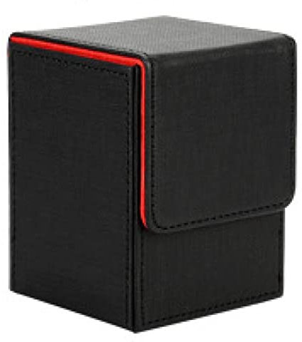 Losueeun Karten Etui Deck Box Karten mit HüLlen Deck Spiel Box für Yugioh Binder: 100+, Schwarz Rot