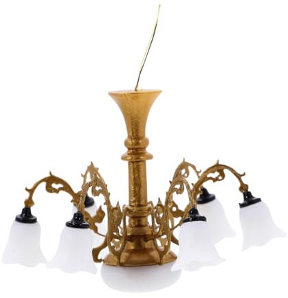 BESPORTBLE Miniatur Puppenhaus Kronleuchter LED Hängelampe - Retro Puppenstubenlampe Für - Perfekte Deko Für Puppenstube Feengarten Und Weihnachtslandschaften