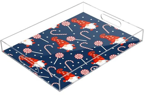 Elegante vassoio da portata in acrilico per cibo e decorazione Babbo Natale blu navy design