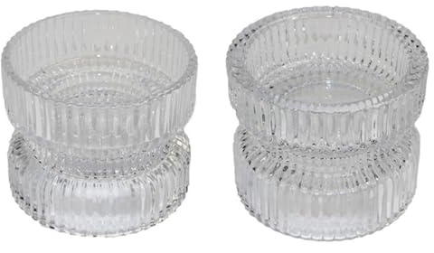 INNA-GLAS Kerzenglas ARTORIUS, Stumpenkerzen, klar, 7,3cm, Ø8,9cm | wendbar für Maxi-Teelichter - Glas Kerzenhalter