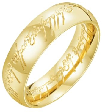 Sumpgle 3D geschnitzt Der Herr der Ringe Titanstahl 3D geschnitzt 24k vergoldeter Titanstahl 24k vergoldet Herren Edelstahl Ring Herren Edelstahl Ring