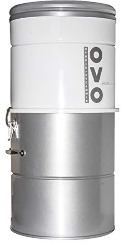 OVO 750 Airwatts Heavy Duty Powerful Central Vacuum System, Hybrid Filtration (with or Without Disposable Bags) 25L or 6.6Gal Bottom Load Dust Bin