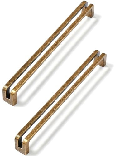 SYZOW 6 Stück Möbelgriffe Antik Messing Schrankgriffe Küchengriffe 160mm Lochabstand Schubladen Griffe Vintage Möbelgriff