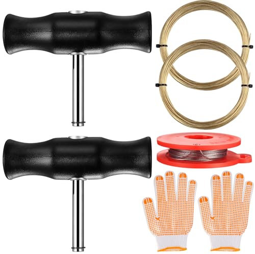 McBlast Universel Outils de Dépose de Pare-Brise: 3 Rouleaux Fils de Coupe pour Vitres de Pare-Brise (50 m au Total) et 2 Poignées pourPare Brises de Voiture pour Fenêtre de Parebrise