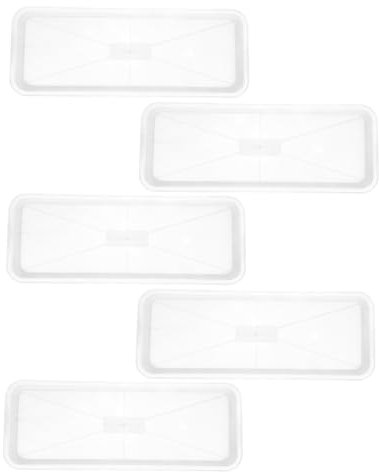 ibasenice 5piezas Paletas De Plástico Bandeja De Goteo para Plantas Bandeja para Macetas Rectangular De Agua para Macetas para Plantas El Alféizar Ventana