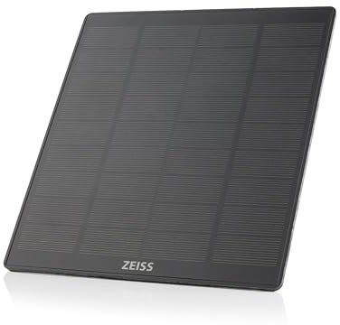 ZEISS Panneau Solaire Pro Rechargeable- Compatibilité Universelle- Caméra de Surveillance, Piège Photographique, Caméra de Chasse, Chargeur Solaire 10,000 mAh, Étanche IP66, Câble 5m USB-C, USB-A