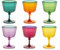 H&H – Set de 12 copas acrílicas 25 cl, colores surtidos, ligeras y resistentes, ideales para jardín, piscina, camping y fiestas al aire libre